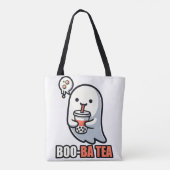 Boo-Ba Tea Ghost – Playful Halloween Boba Lover De Tote Bag (Achterkant)