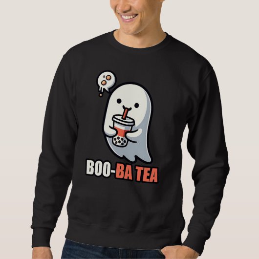 Boo-Ba Tea Ghost – Playful Halloween Boba Lover De Trui (Voorkant)