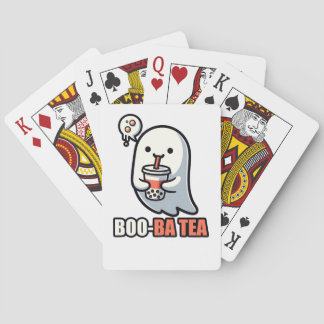 Boo-Ba Thee Geest – Speelse Halloween Boba Liefheb Pokerkaarten