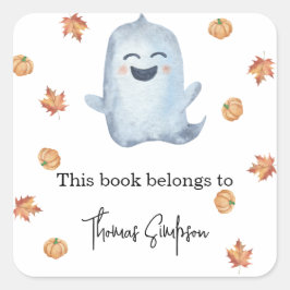 Boo - baby shower boekplaat vierkante sticker