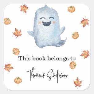 Boo - baby shower boekplaat vierkante sticker