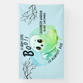 Boo Baby shower Halloween Blauw Thema Schattige Fe Spandoek (Verticaal)