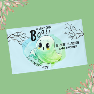 Boo Baby Shower Halloween Blauwe Thema Cute Feest Spandoek