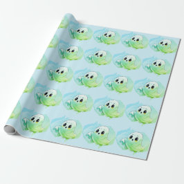 Boo Baby Shower Halloween Blauwe Thema Cute Feestj Cadeaupapier