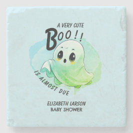 Boo Baby Shower Halloween Blauwe Thema Cute Feestj Stenen Onderzetter