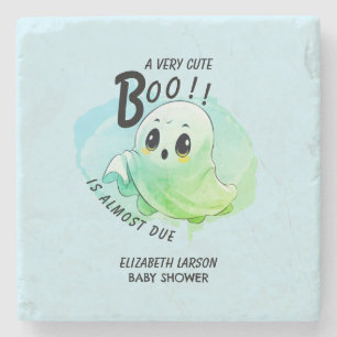 Boo Baby Shower Halloween Blauwe Thema Cute Feestj Stenen Onderzetter