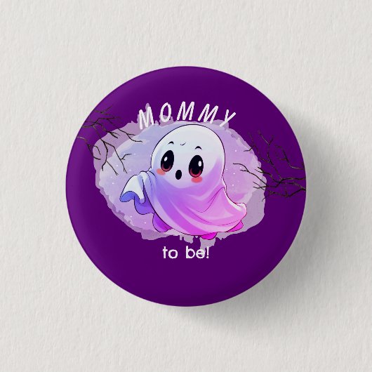 Boo Baby shower Halloween Deep Paarse Theme Party Ronde Button 3,2 Cm (Voorkant)