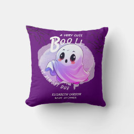 Boo Baby Shower Halloween Donkerpaars Themaparty Kussen