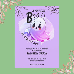 Boo Baby shower Halloween Paarse thema Schattige f Kaart