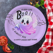 Boo Baby shower Halloween Paarse thema Schattige f Papieren Bordje