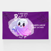 Boo Baby shower Halloween Paarse thema Schattige f Spandoek (Horizontaal)