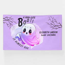 Boo Baby shower Halloween Paarse thema Schattige f Spandoek