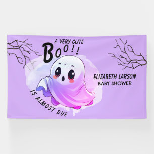 Boo Baby shower Halloween Paarse thema Schattige f Spandoek
