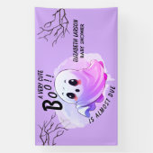 Boo Baby shower Halloween Paarse thema Schattige f Spandoek (Verticaal)