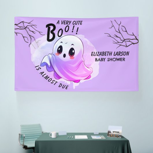 Boo Baby shower Halloween Paarse thema Schattige f Spandoek (Beurs)