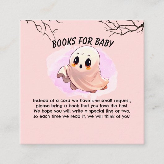 Boo Baby shower Halloween Roze thema Schattige fee Informatiekaartje (Voorkant)