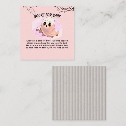 Boo Baby shower Halloween Roze thema Schattige fee Informatiekaartje (Voorkant / Achterkant)