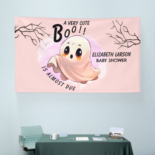 Boo Baby shower Halloween Roze thema Schattige fee Spandoek (Beurs)