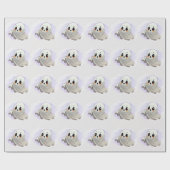 Boo Baby shower Halloween thema Leuk feest Cadeaupapier (Vlak)