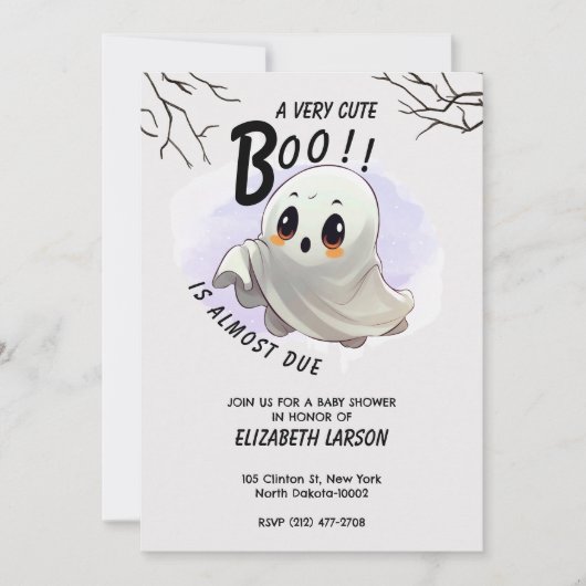 Boo Baby shower Halloween thema Leuk feest Kaart (Voorkant)