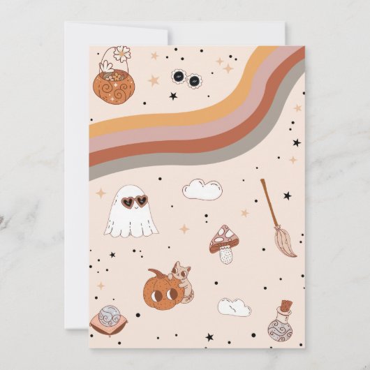 Boo Baby shower Hey Boo Party Kaart (Achterkant)