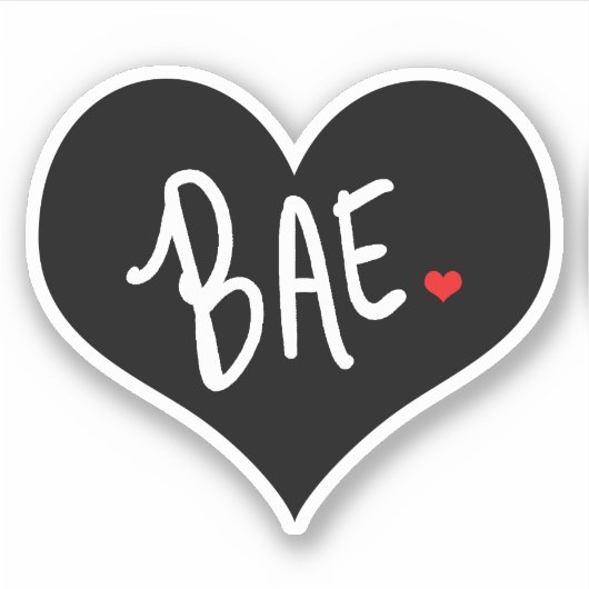 Boo Bae Black Heart Sticker (Voorkant)