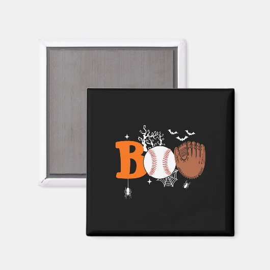 Boo Baseball Halloween Spooky Halloween Baseball P Magneet (Voorkant / Achterkant)