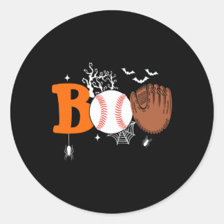 Boo Baseball Halloween Spooky Halloween Baseball P Ronde Sticker