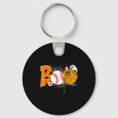 Boo Baseball Player Catcher Tcher Funny Halloween  Sleutelhanger (Voorkant)