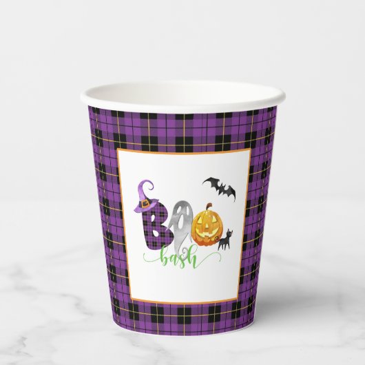 Boo-Bash Birthday Paper Cup - Halloween Papieren Bekers (Achterkant)