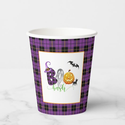 Boo-Bash Birthday Paper Cup - Halloween Papieren Bekers (Voorkant)