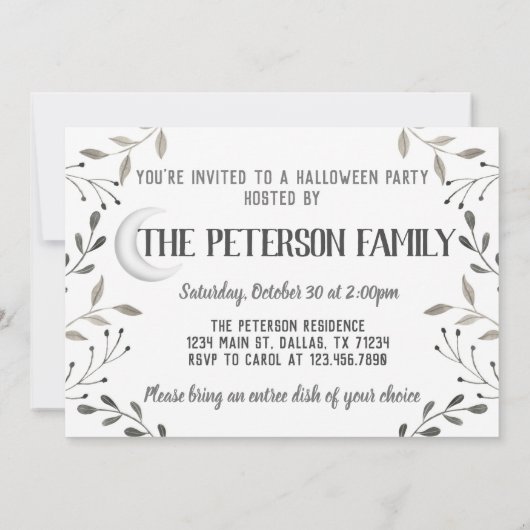 Boo Bash Ghost Halloween Verjaardagsfeestje Uitnod Kaart (Achterkant)