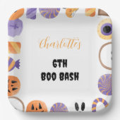 "Boo Bash" Halloween verjaardagsfeestje uitnodigin Papieren Bordje (Voorkant)