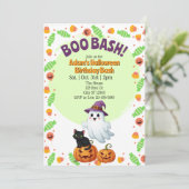Boo Bash, verjaardagsfeestje met Halloween Kaart (Staand voorkant)