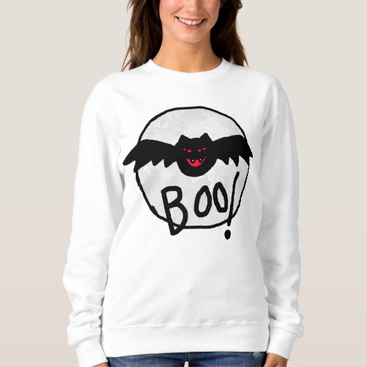 Boo Bat Abstracte Kunst Halloween Sweatshirt (Voorkant)