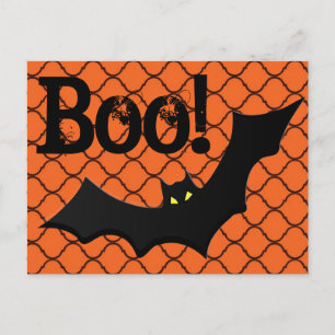 Boo. Bat & Chain Link Halloween Briefkaart