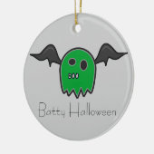Boo Bat Green Ghost Batty Halloween Ornament (Links)