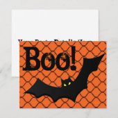 Boo. Bat Halloween Party Kaart (Voorkant / Achterkant)