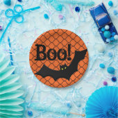 Boo. Bat Halloween Party Papieren Bordje (Feest)