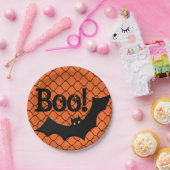 Boo. Bat Halloween Party Papieren Bordje (Feest)