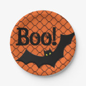 Boo. Bat Halloween Party Papieren Bordje (Voorkant)