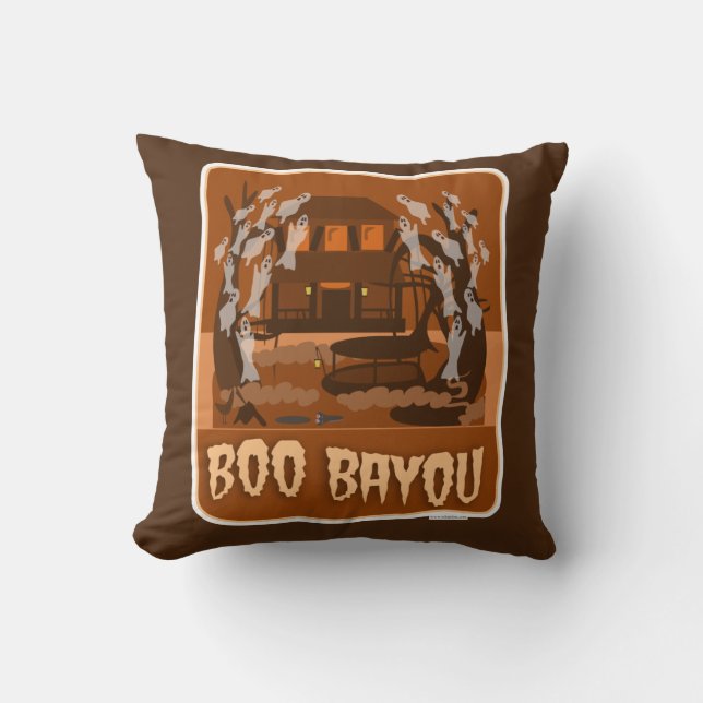 Boo Bayou Haunted Halloween Spooky Art Kussen (Voorkant)