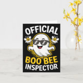 Boo Bee Inspector Shirt Men Women Halloween Costum Kaart (Gele Bloem)
