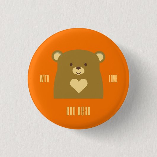 Boo Beer met liefde Ronde Button 3,2 Cm (Voorkant)