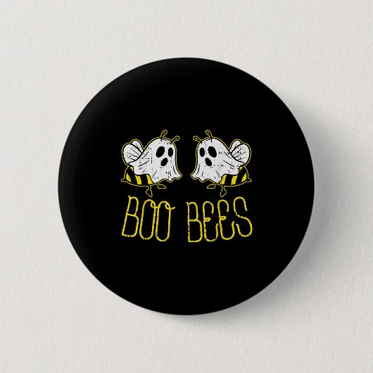 Boo Bees Funny Couples Halloween Costume For Adult Ronde Button 5,7 Cm (Voorkant)