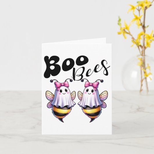 Boo Bees Ghost Bee Halloween Kostuum Vrouwen Grapp Kaart (Gele Bloem)