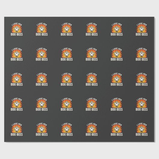 Boo Bees Halloween Geestige Bij Grappig Design_1 Cadeaupapier (Vlak)