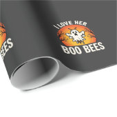 Boo Bees Halloween Geestige Bij Grappig Design_1 Cadeaupapier (Rol Hoek)