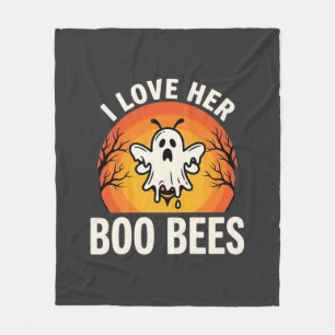 Boo Bees Halloween Geestige Bij Grappig Design_1 Fleece Deken