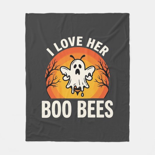 Boo Bees Halloween Geestige Bij Grappig Design_1 Fleece Deken (Voorkant)